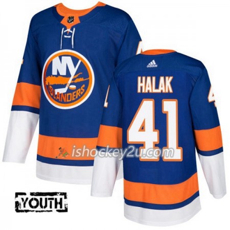 Børn NHL New York Islanders Trøje Jaroslav Halak 41 Adidas 2017-2018 Blå Authentic